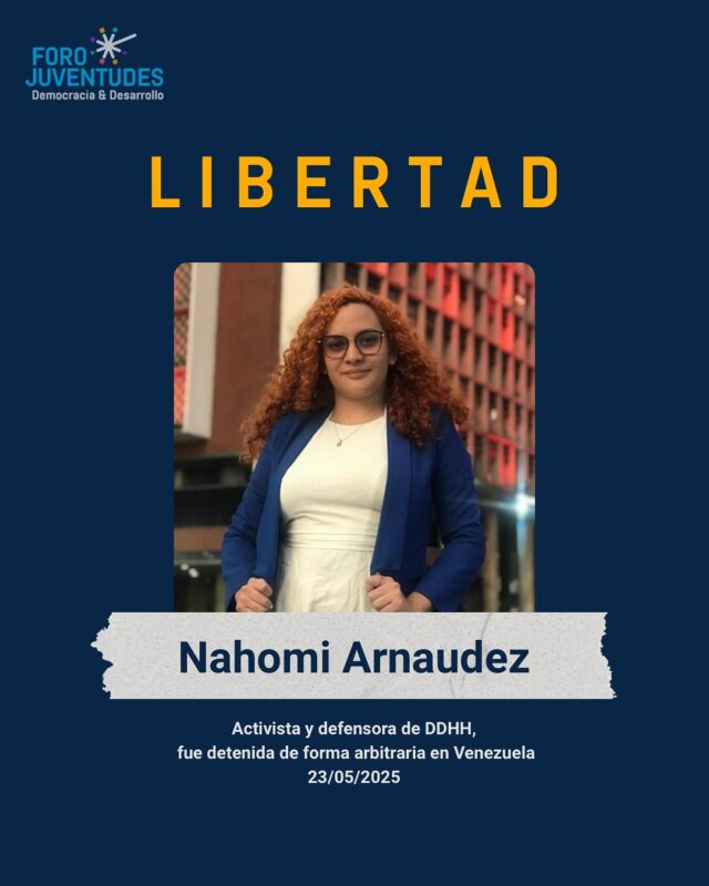 🚨🇻🇪 ¡ALERTA VENEZUELA! 

Nahomi y Carlos, dos jóvenes valientes, han sido detenidos arbitrariamente por el régimen de Nicolás Maduro. Su único “delito” es soñar con un país libre y levantar la voz. 

¡Exigimos su liberación inmediata! 

No podrán encarcelar sus convicciones 🇻🇪